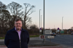 Cllr Jeremy Kent at Gresford Roundabout 